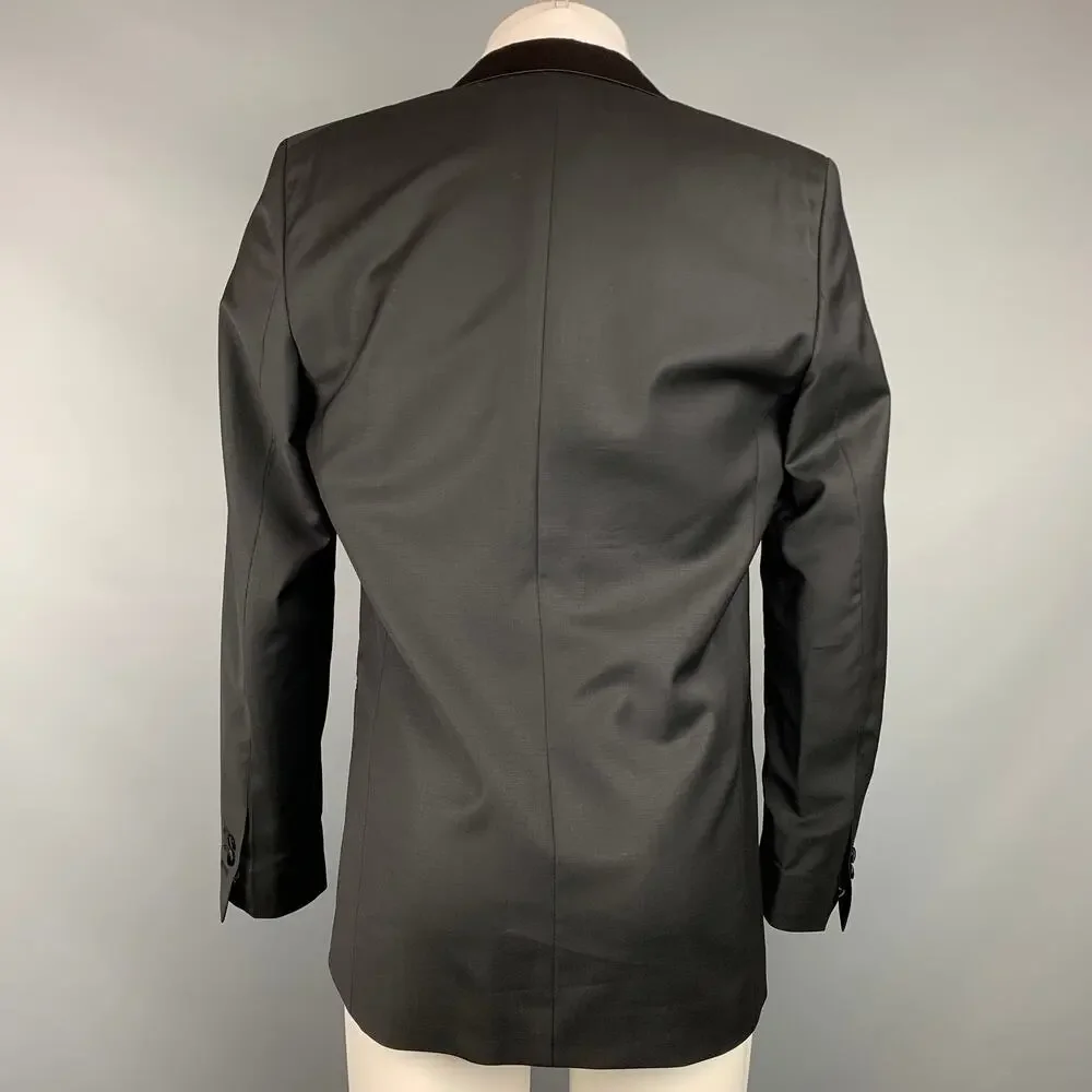 PAUL & JOE Size 38 Black Wool Blend Notch Lapel Sport Coat